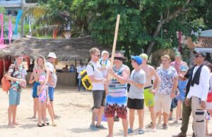 Tourists partake in Awurudu festivities..